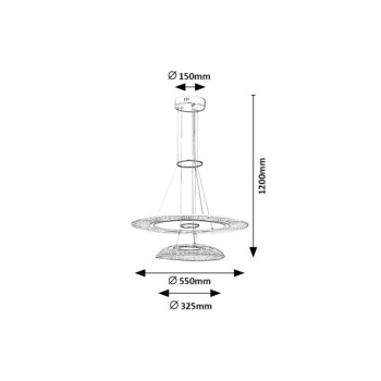Lustra LED Zofrael auriu Rabalux 72412, 36W