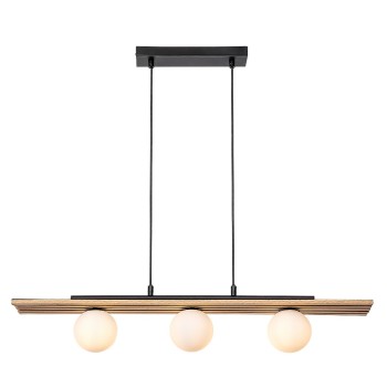 Lustra LED Noxelle negru mat/ stejar Rabalux 72421, 3xG9