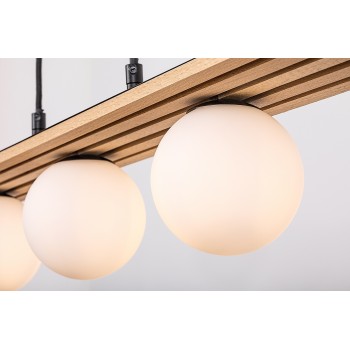 Lustra LED Noxelle negru mat/ stejar Rabalux 72421, 3xG9