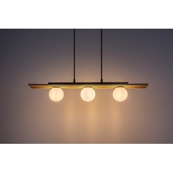 Lustra LED Noxelle negru mat/ stejar Rabalux 72421, 3xG9