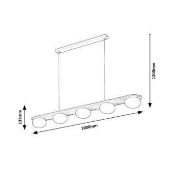 Lustra LED Glowbells gri-bej Rabalux 72462, 5xG9