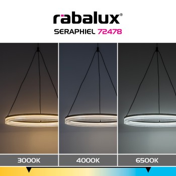 Lustra LED Seraphiel negru Rabalux 72478, 24W