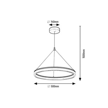 Lustra LED Seraphiel negru Rabalux 72478, 24W