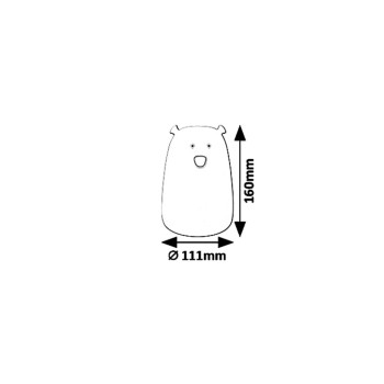 Lampa camera copiilor Baloo alb Rabalux 5409, 0.4W, 3000K