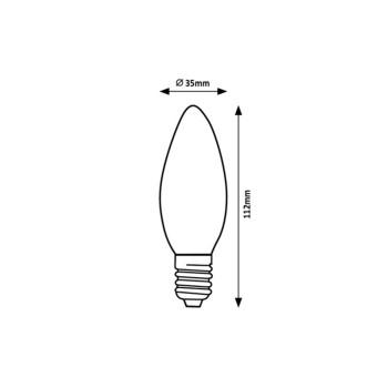 Bec LED filament Rabalux 79012, E14, 2W, 470lm, 4000K, C35
