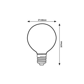 Bec LED filament Rabalux 79027, E27, 3W, 30lm, 1800K, G125