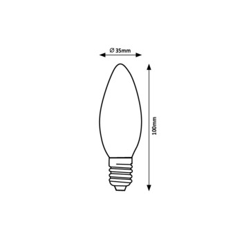 Bec LED filament Rabalux 79046, E14, 4W, 500lm, 2700K, C37