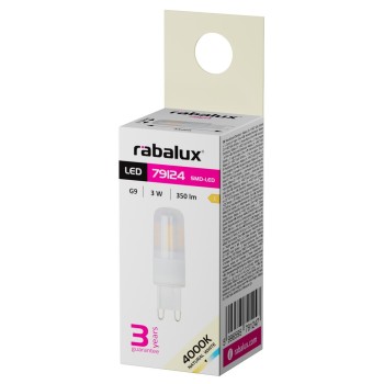 Bec LED Rabalux 79124, G9, 3W, 350lm, 4000K