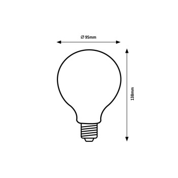 Bec LED filament Rabalux 79127, E27, 8W, 1055lm, 2700K, G95