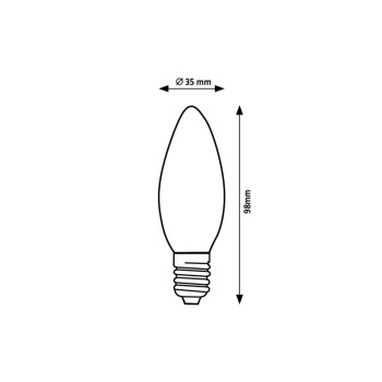 Bec LED filament Rabalux 79136, E14, 4W, 470lm, 4000K, C35