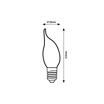 Bec LED filament Rabalux 79149, E14, 4W, 380lm, 4000K, CF35