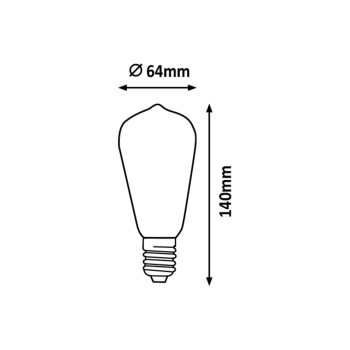 Bec LED filament Rabalux 79156, E27, 4W, 300lm, 2200K, ST65