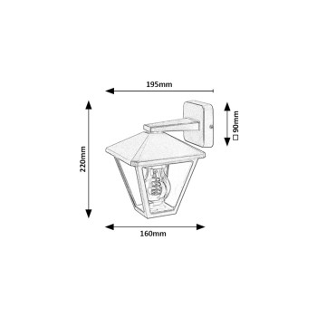 Aplica exterior Paravento negru Rabalux 7147, 1xE27, IP44