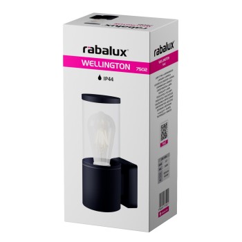 Aplica exterior Wellington negru mat Rabalux 7502, E27, IP44