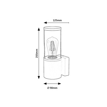 Aplica exterior Wellington negru mat Rabalux 7502, E27, IP44