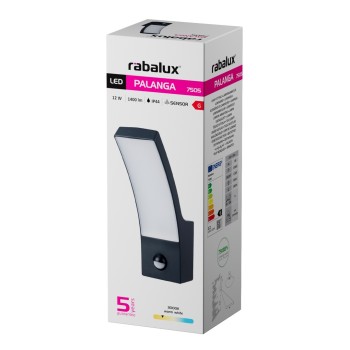 Aplica exterior LED Palanga antracit Rabalux 7505, 12W, IP44, 3000K