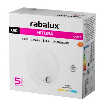 Aplica exterior LED Hitura alb Rabalux 77029, 15W, IP54