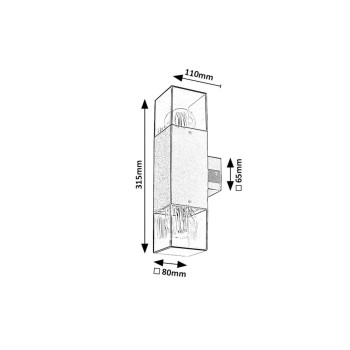 Aplica exterior Loanda negru Rabalux 77081, 2xE27, IP44