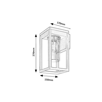 Aplica exterior Zernest negru Rabalux 77085, 1xE27, IP54