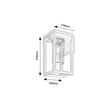 Aplica exterior Zernest negru Rabalux 77086, 1xE27, IP54