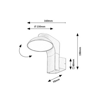 Aplica exterior LED Wengen negru Rabalux 77148, 12W, IP54