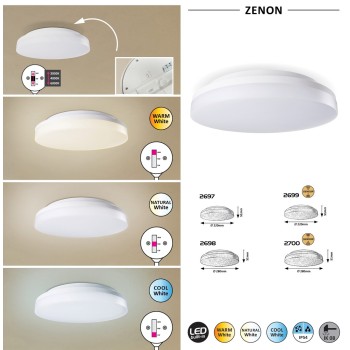 Plafoniera exterior LED Zenon alb Rabalux 2698, 24W, IP54