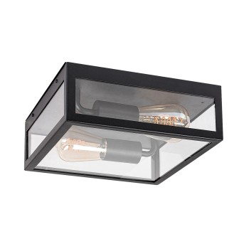 Plafoniera exterior Zaton negru mat Rabalux 7070, 2xE27, IP23