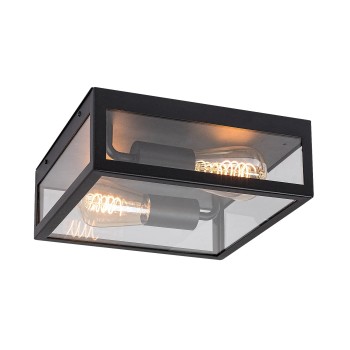 Plafoniera exterior Zaton negru mat Rabalux 7070, 2xE27, IP23