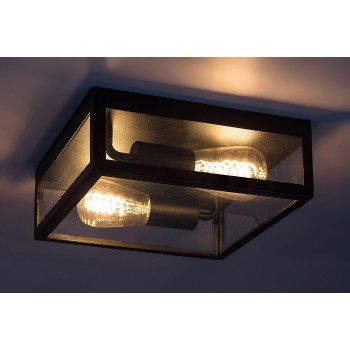 Plafoniera exterior Zaton negru mat Rabalux 7070, 2xE27, IP23