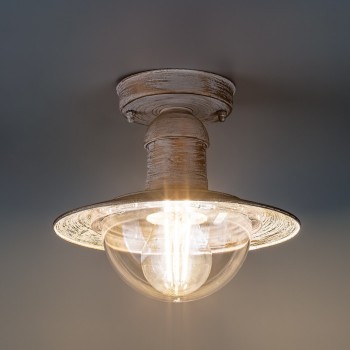 Plafoniera exterior Oslo alb antichizat Rabalux 8739, 1xE27, IP44