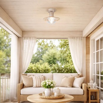 Plafoniera exterior Oslo alb antichizat Rabalux 8739, 1xE27, IP44