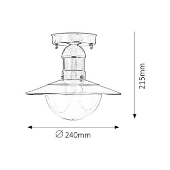 Plafoniera exterior Oslo crom satin Rabalux 8763, 1xE27, IP44