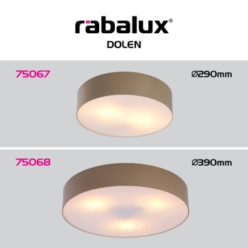 Plafoniera exterior Dolen gri-bej Rabalux 75068, 3xE27, IP43