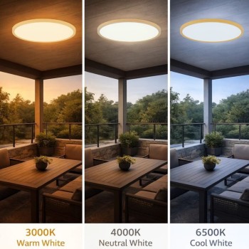 Plafoniera exterior LED Lautrec imitatie de lemn Rabalux 75085, 24W, IP44