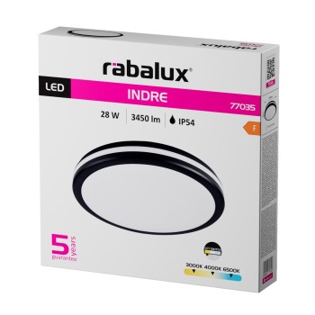 Plafoniera exterior LED Indre negru Rabalux 77035, 28W, IP54