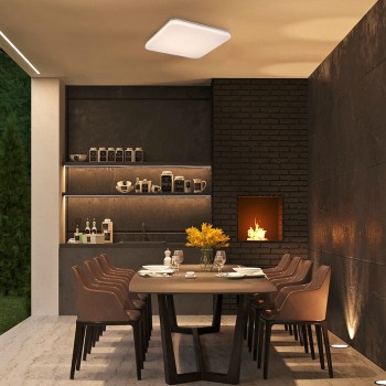 Plafoniera exterior LED Lowar alb Rabalux 77136, 36W, IP44