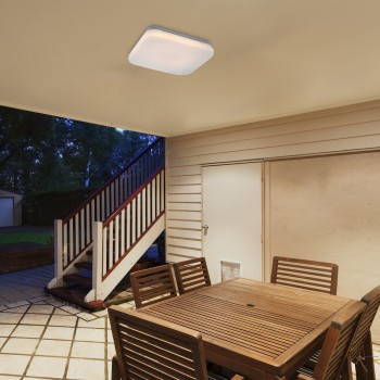 Plafoniera exterior LED Lowar alb Rabalux 77138, 18W, IP44, 4000K