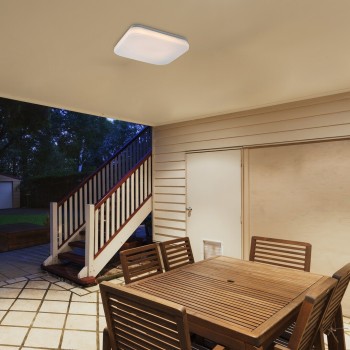 Plafoniera exterior LED Lowar alb Rabalux 77181, 18W, IP44, 3000-4000K