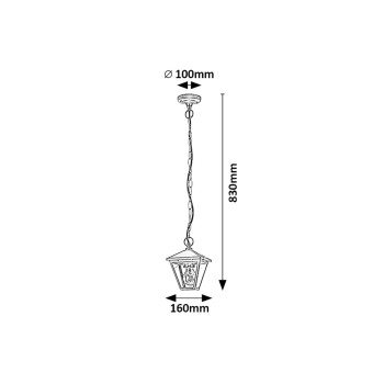 Pendul exterior Paravento negru Rabalux 7149, 1xE27, IP44