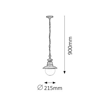 Pendul exterior Odessa maro antic Rabalux 8164, 1xE27, IP44