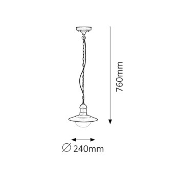 Pendul exterior Oslo negru Rabalux 8717, 1xE27, IP44