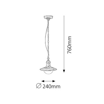 Pendul exterior Oslo alb antichizat Rabalux 8740, 1xE27, IP44