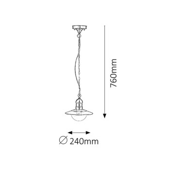Pendul exterior Oslo crom satin Rabalux 8764, 1xE27, IP44