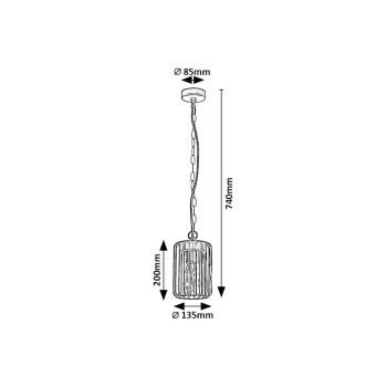 Pendul exterior Tarpa negru Rabalux 77107, 1xE27, IP44