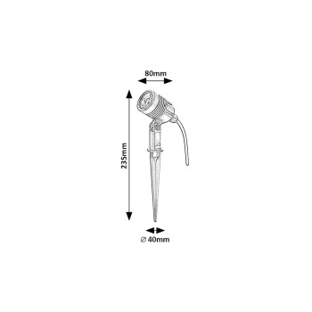 Stalp iluminat gradina Turda negru Rabalux 7060, 3W, IP65