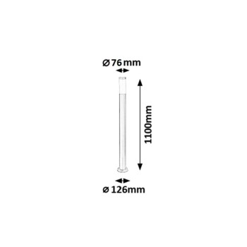 Stalp iluminat gradina Inox torch crom satin Rabalux 8265, 1xE27, IP44