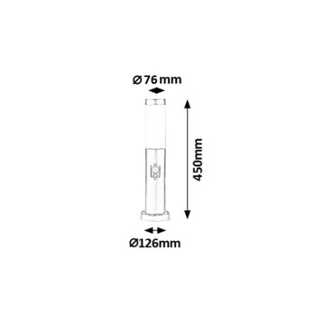 Stalp iluminat gradina Inox torch crom satin Rabalux 8267, 1xE27, IP44