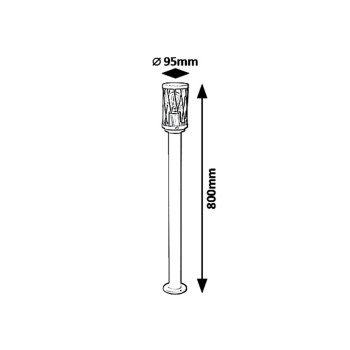 Stalp iluminat gradina Budapest maro Rabalux 8890, 1xE27, IP44