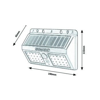 Lampa solara Ostrava negru Rabalux 7881, 2.4W, IP44
