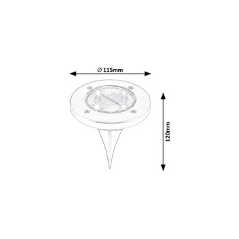 Lampa solara Dannet crom satin Rabalux 7975, 0.2W, IP44